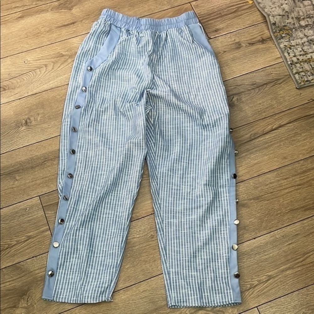 Blue Lightweight Joggers with Elastic Waistband